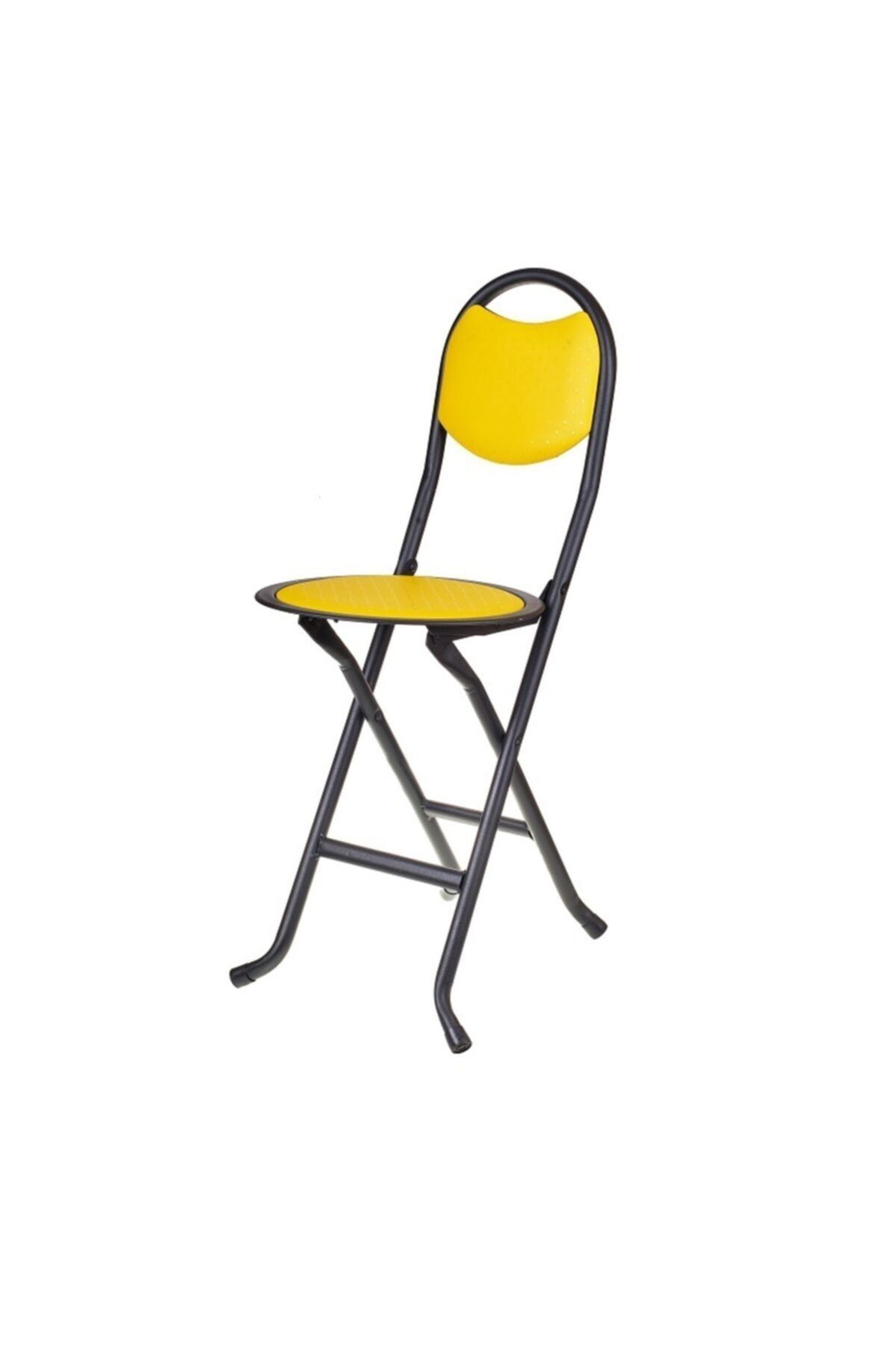 HASTUNÇ Sarı Katlanır Taşınabilir Dayanıklı Bahçe Sandalyesi