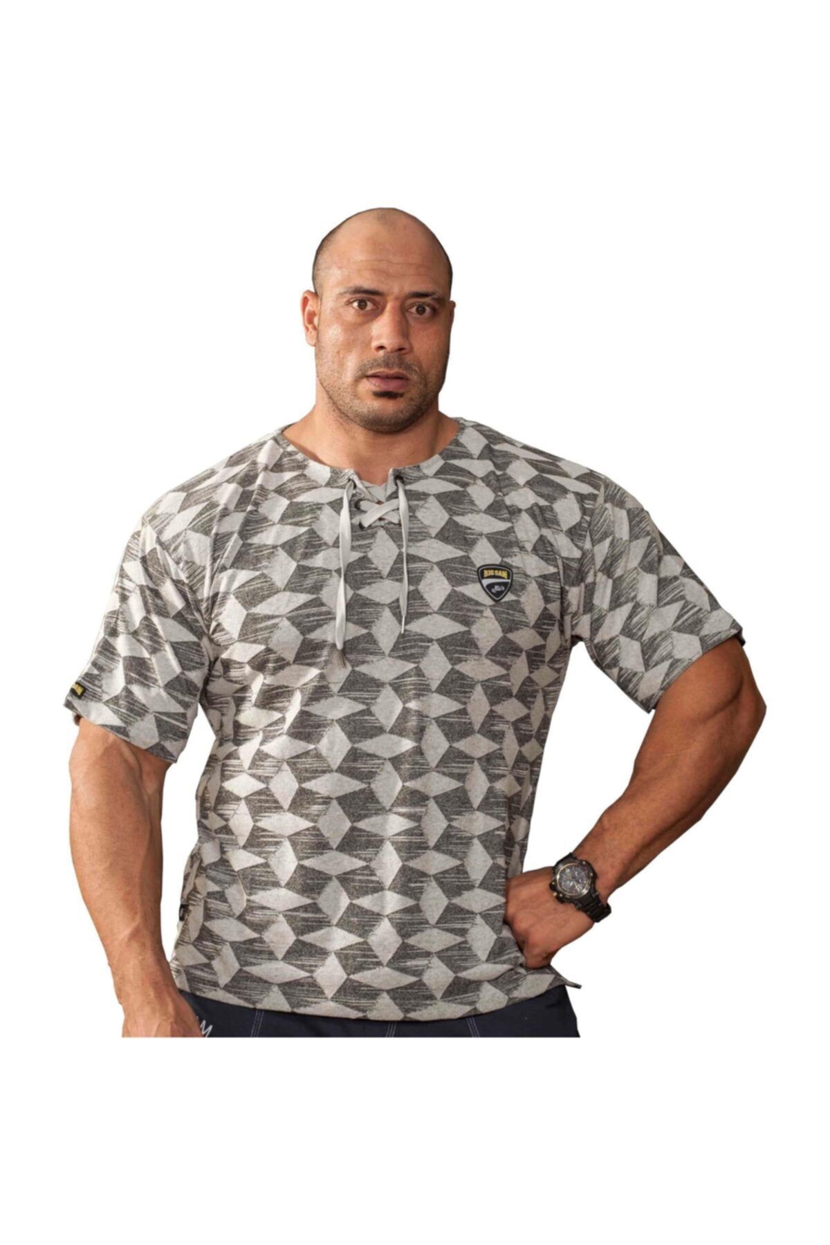 Big Sam Geniş Kesim Bağcıklı Natural T-shirt 2815