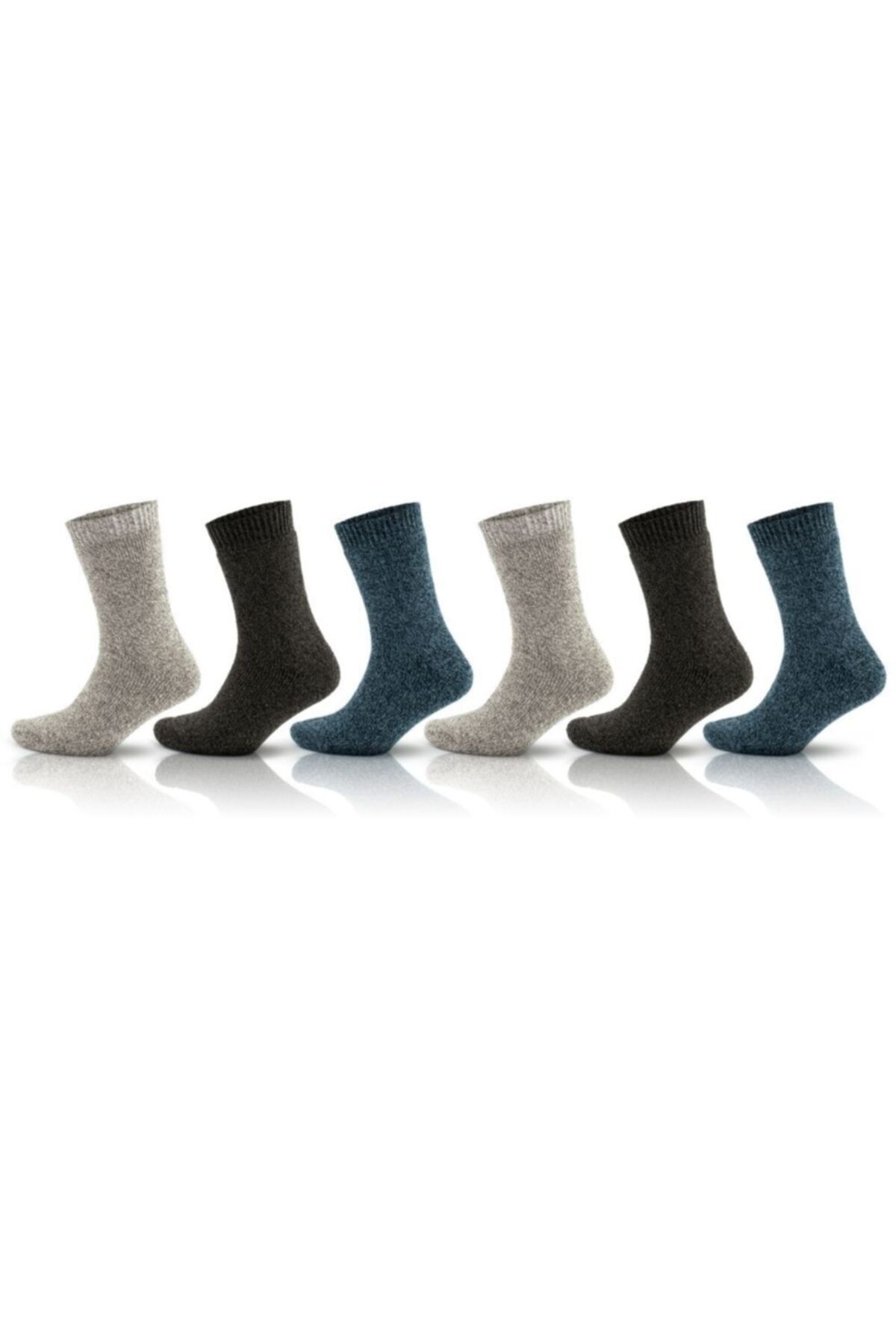 Go With Norveç Tipi Havlulu Yünlü Kışlık Soft Termal Çorap 6 Çift 2038