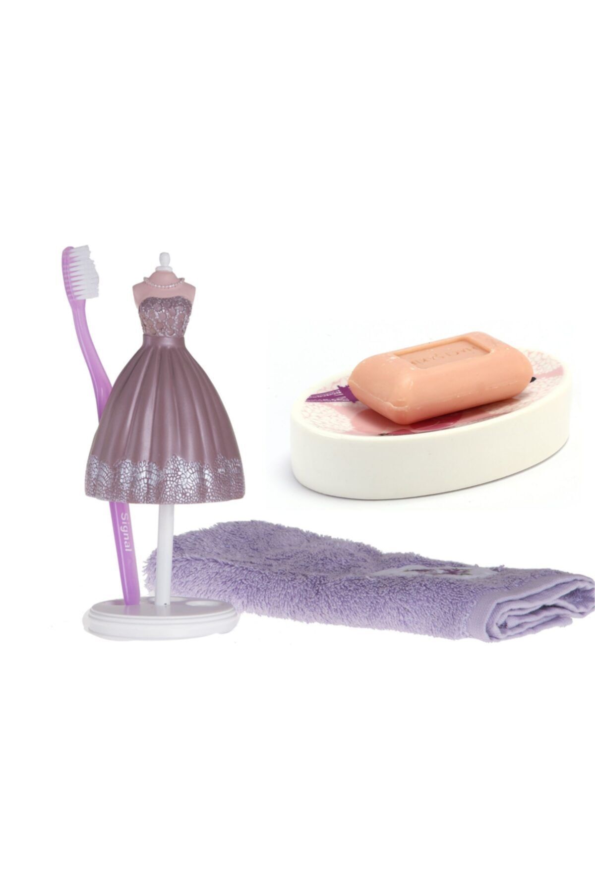 Bosphorus Sabunluk Diş Firçalik 2 Li Banyo Seti Inci Elbiseli Kadın Model