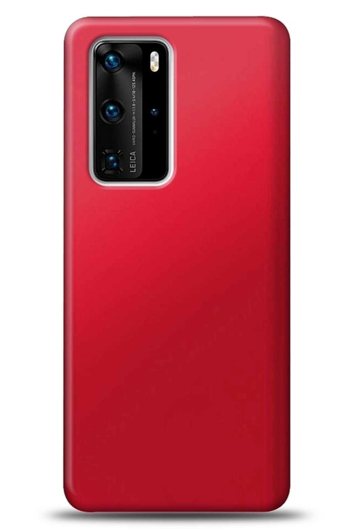 Mobilcadde Huawei P40 Pro Kırmızı Mat Silikon Kılıf