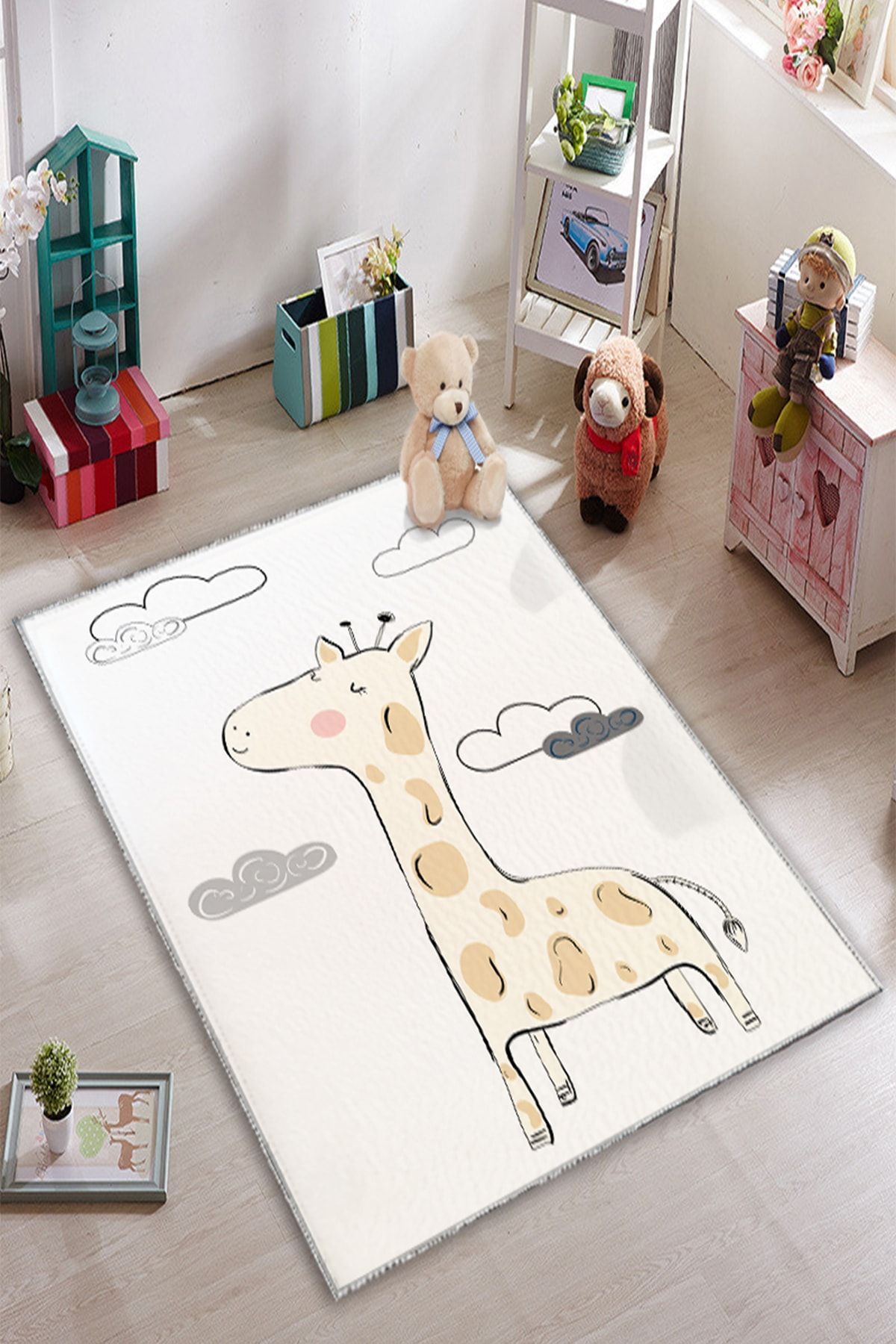 KARNAVAL HOME Karnaval Sevimli Zürafa Çocuk Odası Halısı