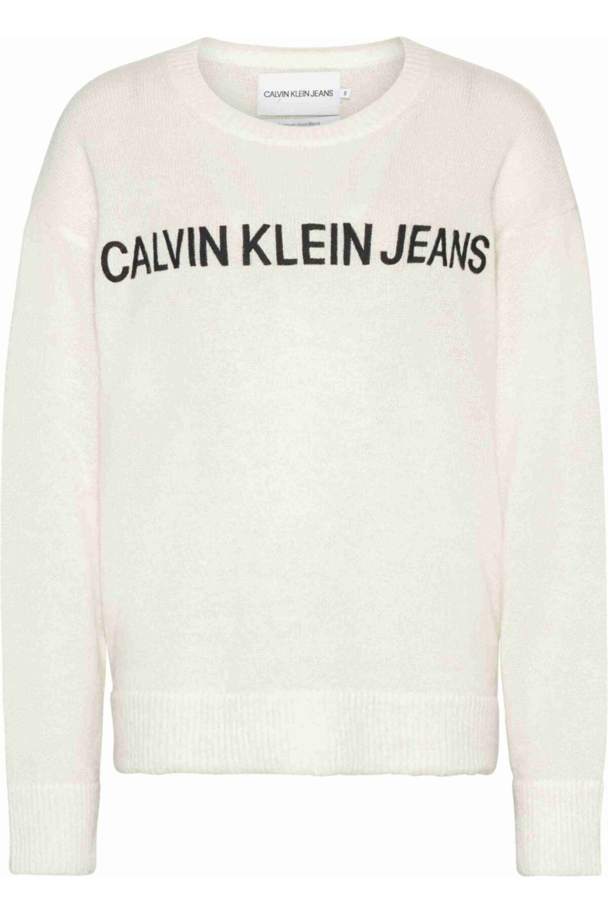 Calvin Klein Alpaca Blend Logo Crew Neck