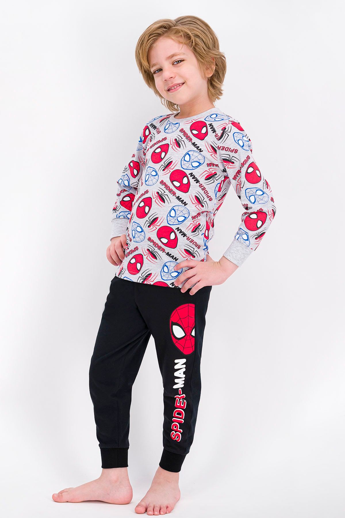 Spiderman Spider Man Lisanslı Karmelanj Erkek Çocuk Pijama Takımı