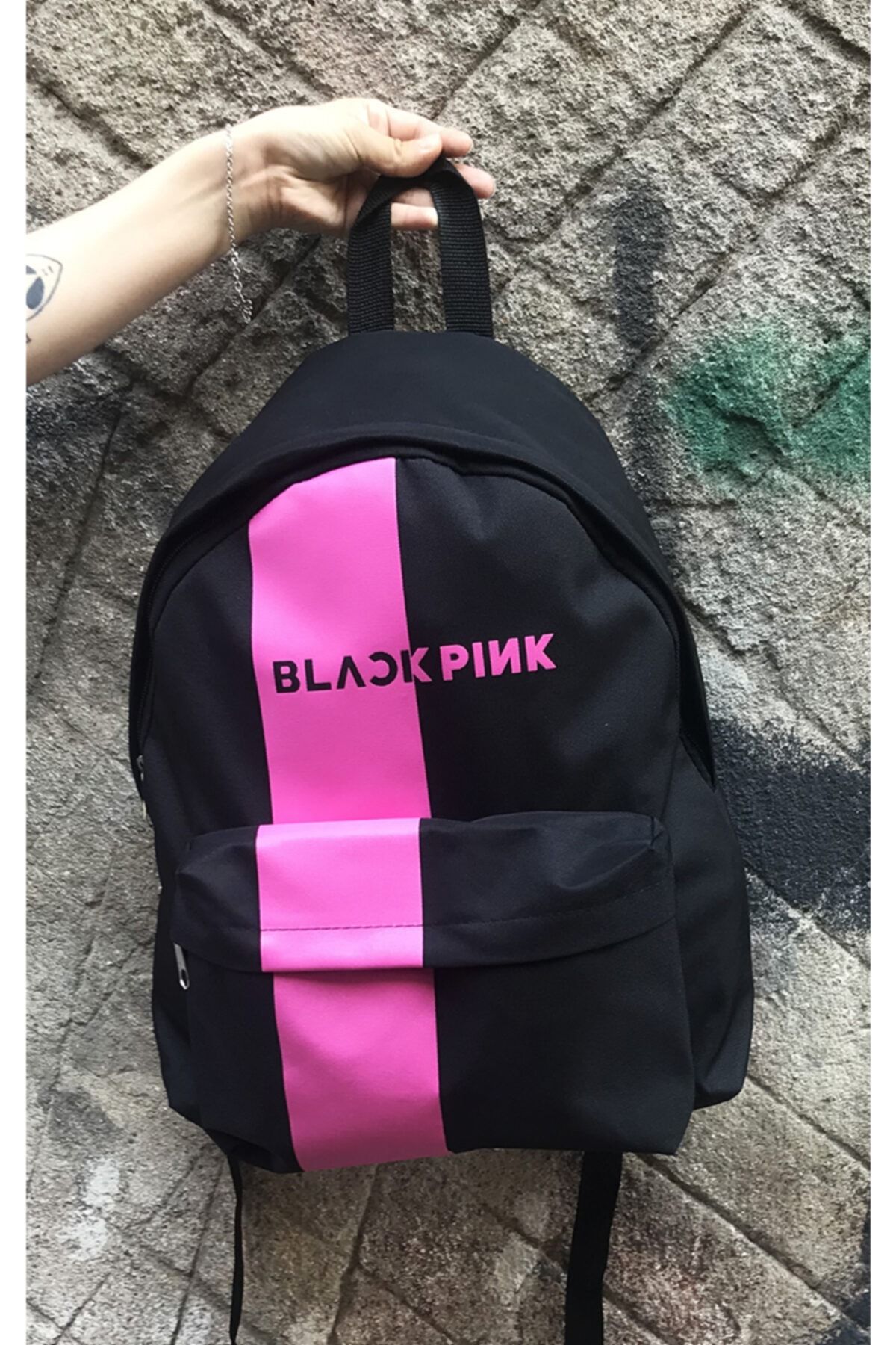 Köstebek Black Pink - Pembe Siyah Logo Sırt Çantası