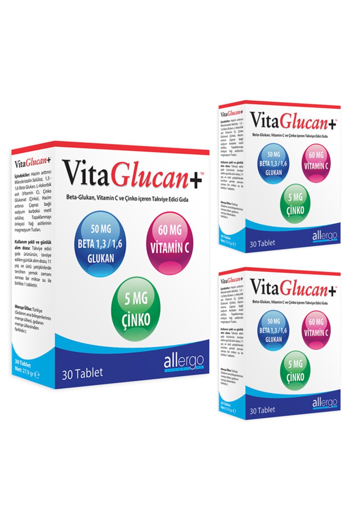 Allergo Vitaglucan+ 30 Tablet X 3 Adet
