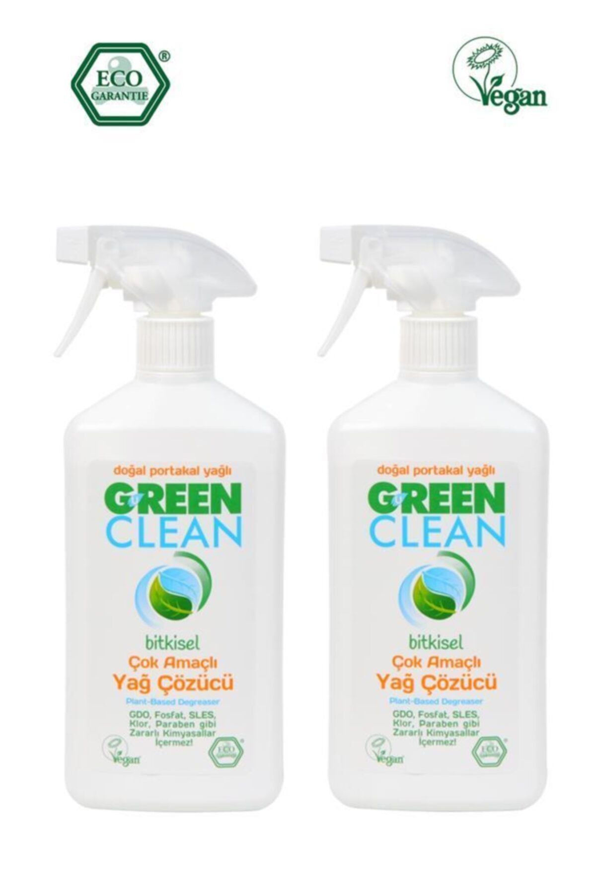 U Green Clean Org.portakal Yağlı Çok Amaçlı Yağ Çözücü 500 ml 2 Li Set