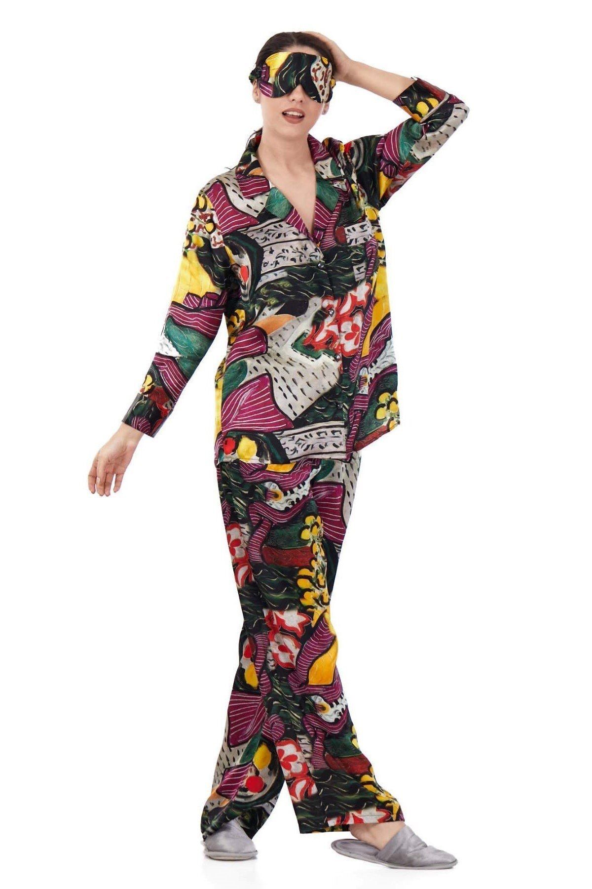 Nomads Felt İpek Gömlek Pantolon-Pijama Takımı | Henri Matisse Purple and Dress | Nomads Felt