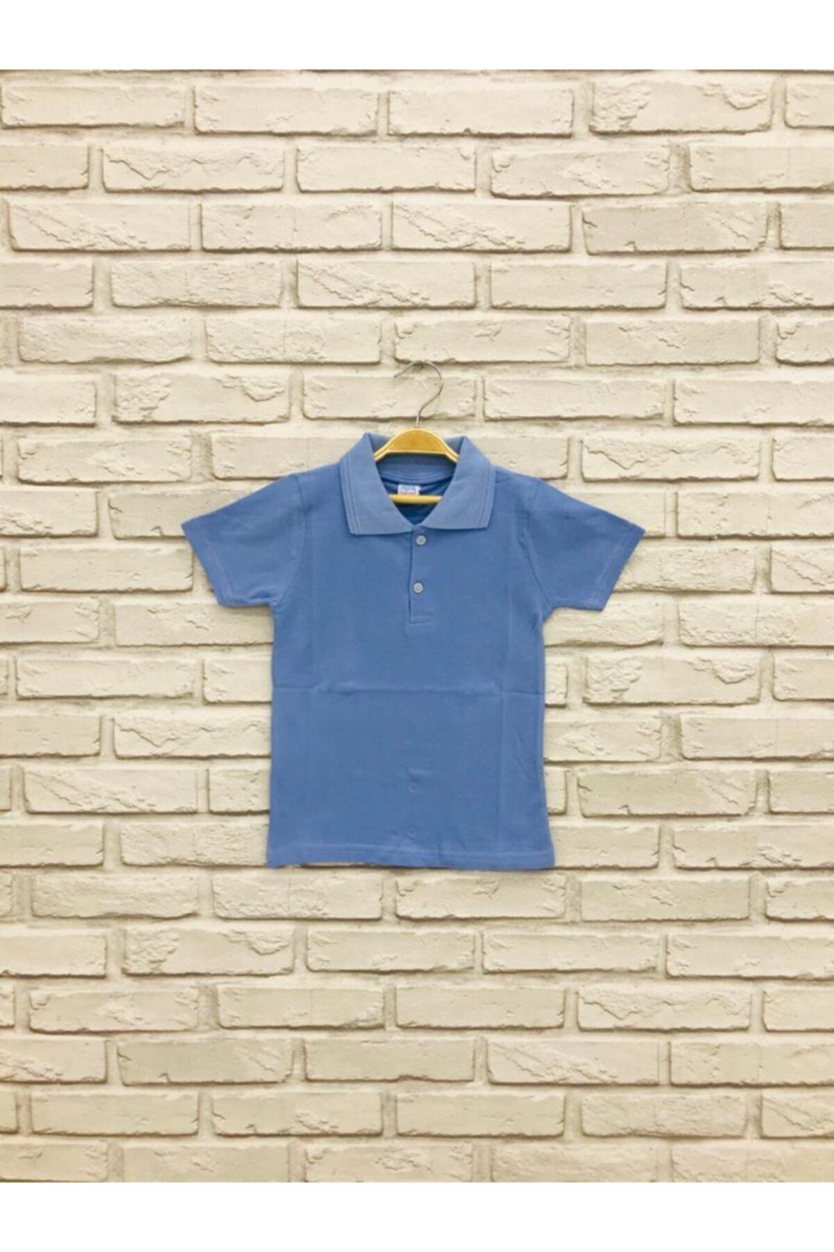 Genel Markalar Erkek Çocuk Mavi Yakalı Kısa Kollu Lacost T-shirt 0001933