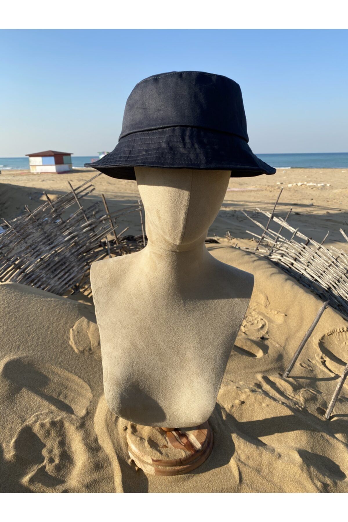 Brandy Fashion Köstebek Siyah Kova Şapka Balıkçı Şapka Bucket