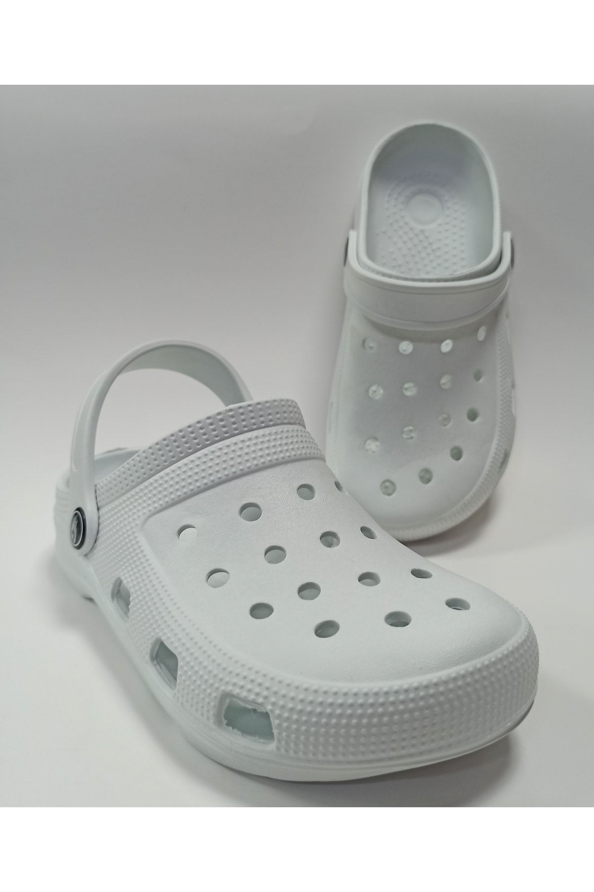 Gezer Crocs Modeli Hafif Ve Rahat Suya Dayanıklı Eva Unisex Beyaz Sandalet Terlik