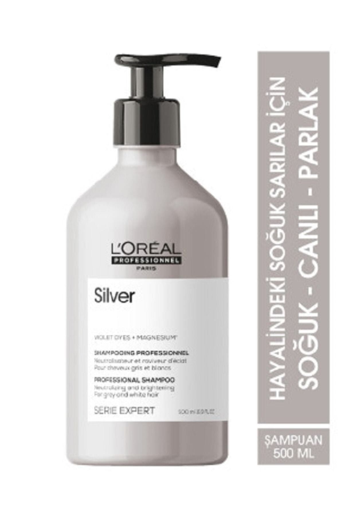 L'oreal Professionnel Serie Expert Silver Çok Açık Sarı Gri ve Beyaz Saçlar Için Renk Dengeleyici Mor Şampuanı 500 ml