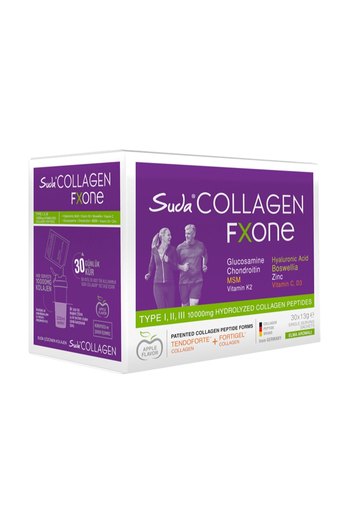 Suda Collagen Fxone Elmalı 13gr X 30 Gün ( Tip 1-2-3 10.000mg Kolajen Içerir.)