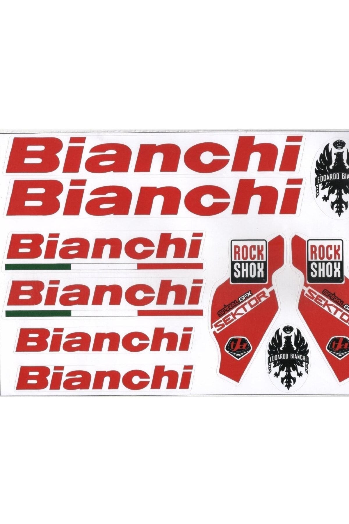Bianchi Bisiklet Yazı Takımı Kırmızı