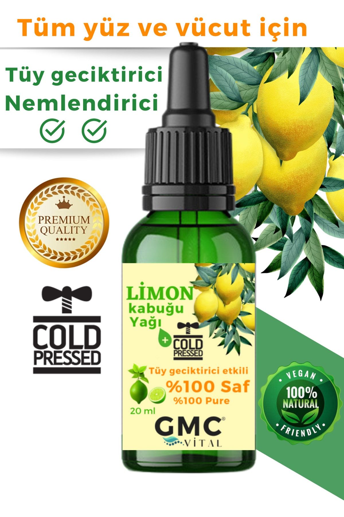 Gmc vital %100 Saf Limon Kabuğu Yağı Tüy Tüy Azaltıcı Serum