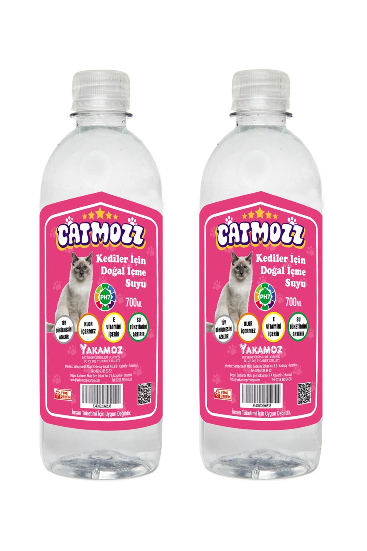 CatMozz Cat Water Kediler Için Doğal Içme Suyu 700 Ml X 2 Adet