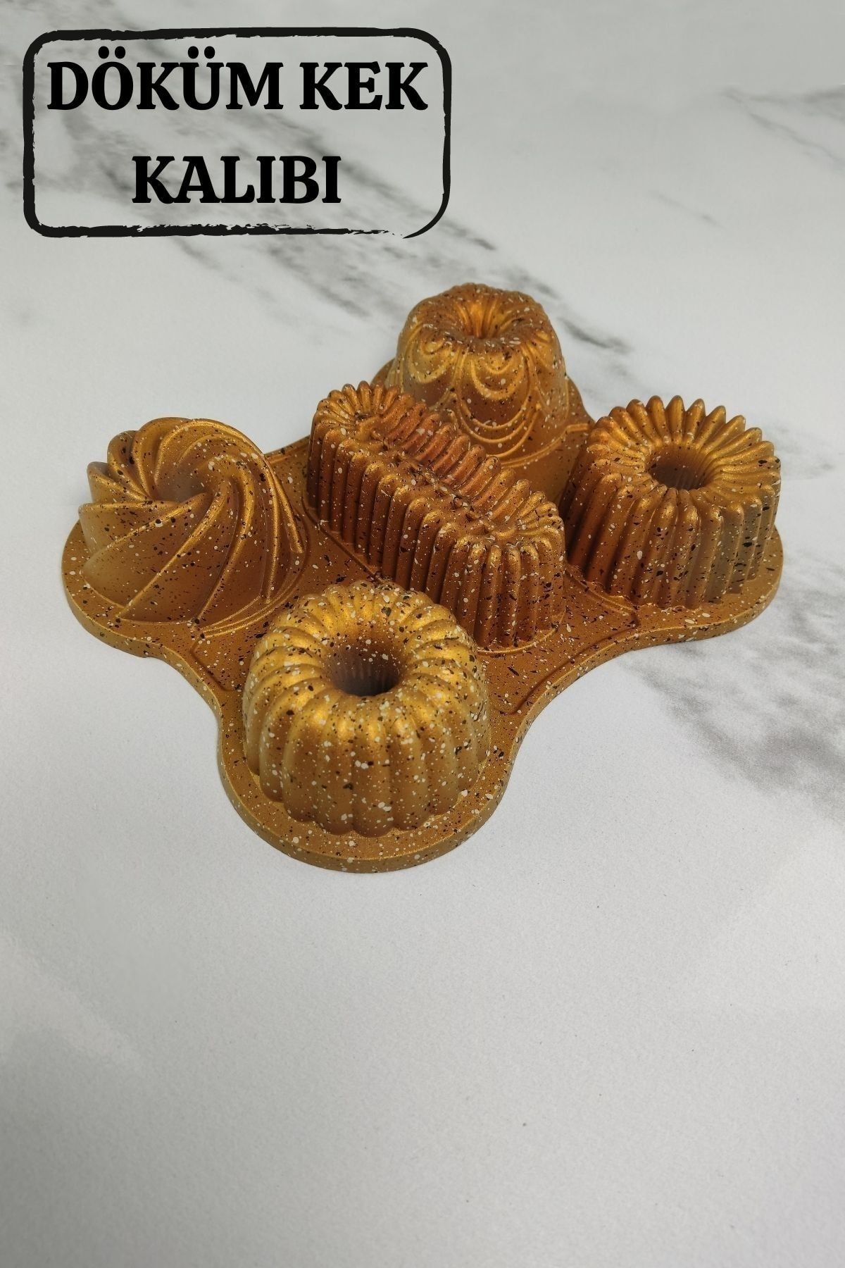 Digithome Döküm 5’li Muffin Kek Kalıbı Gold - Mnb05417 C1-1-154