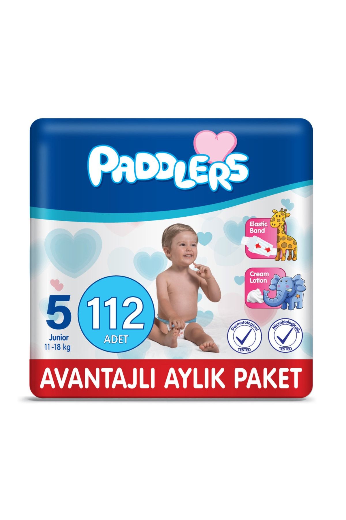 Paddlers Bebek Bezi 5 Numara Junior 112 Adet (11-18 Kg) Aylık Paket