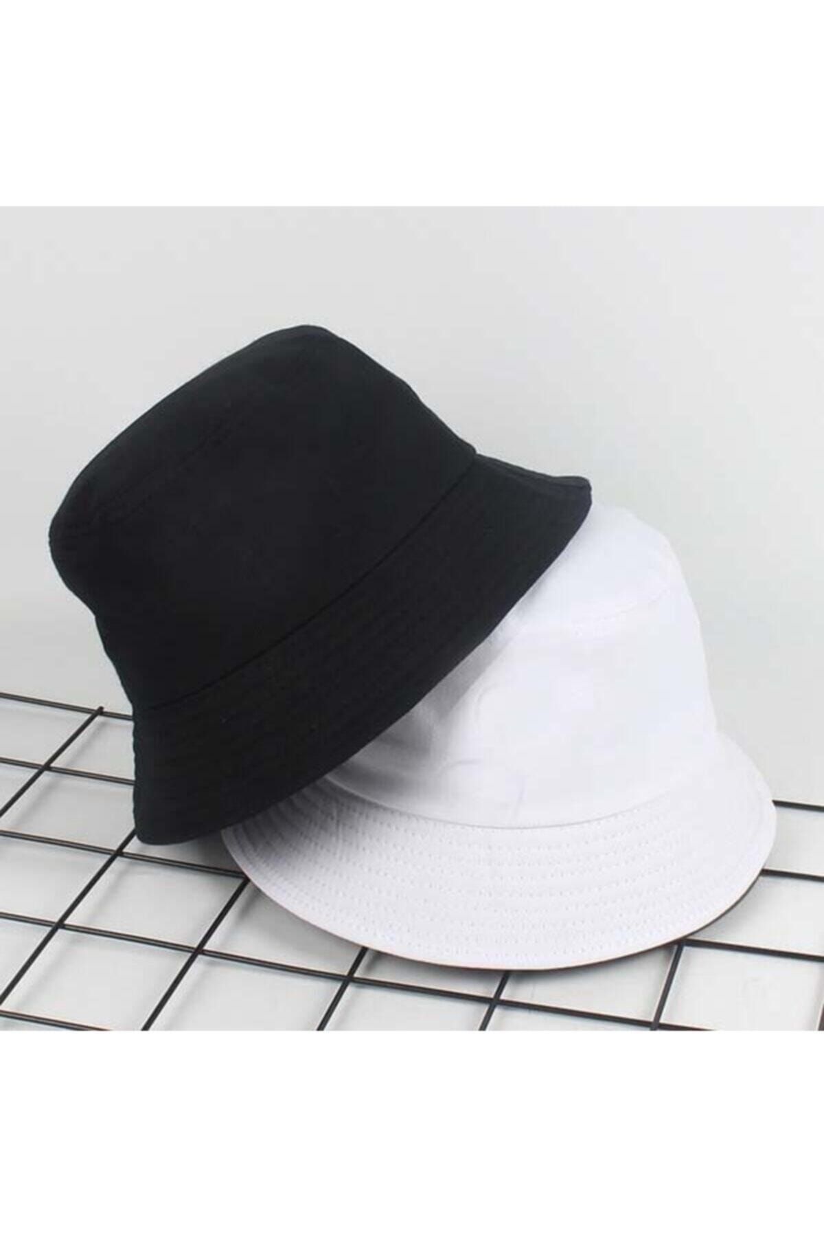 Köstebek Unisex Siyah Düz Bucket Şapka