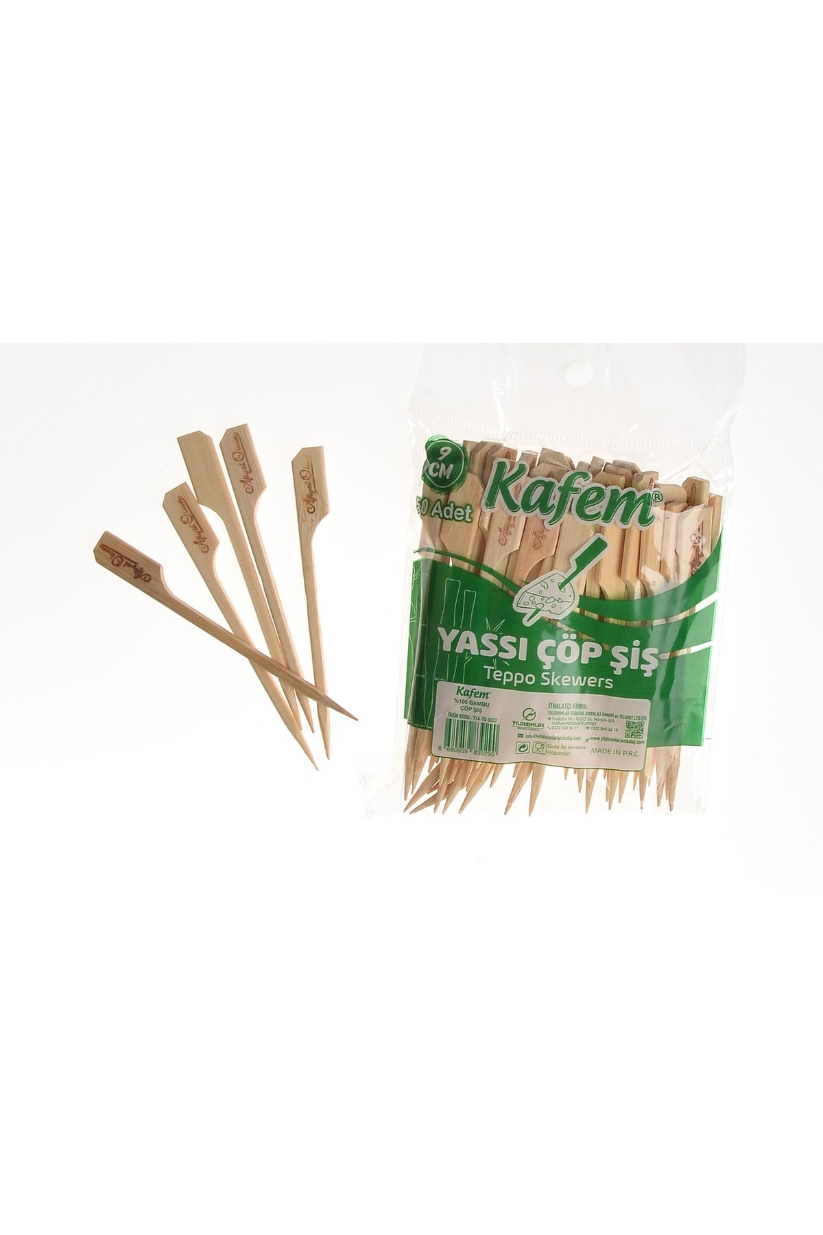 KAFEM Yassı Bambu Sunum Kürdanı 9 Cm 50 Adet
