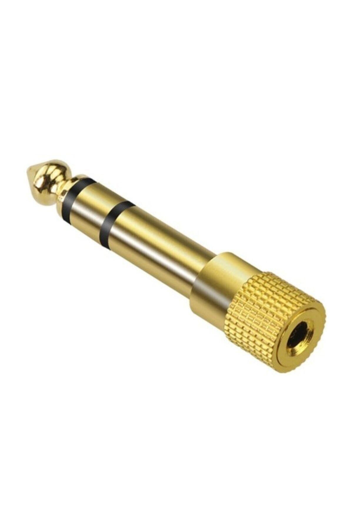 Streak Dc 6.35mm To 3.5mm Jack Kulaklık Mikrofon Çevirici Dönüştürücü - Gold