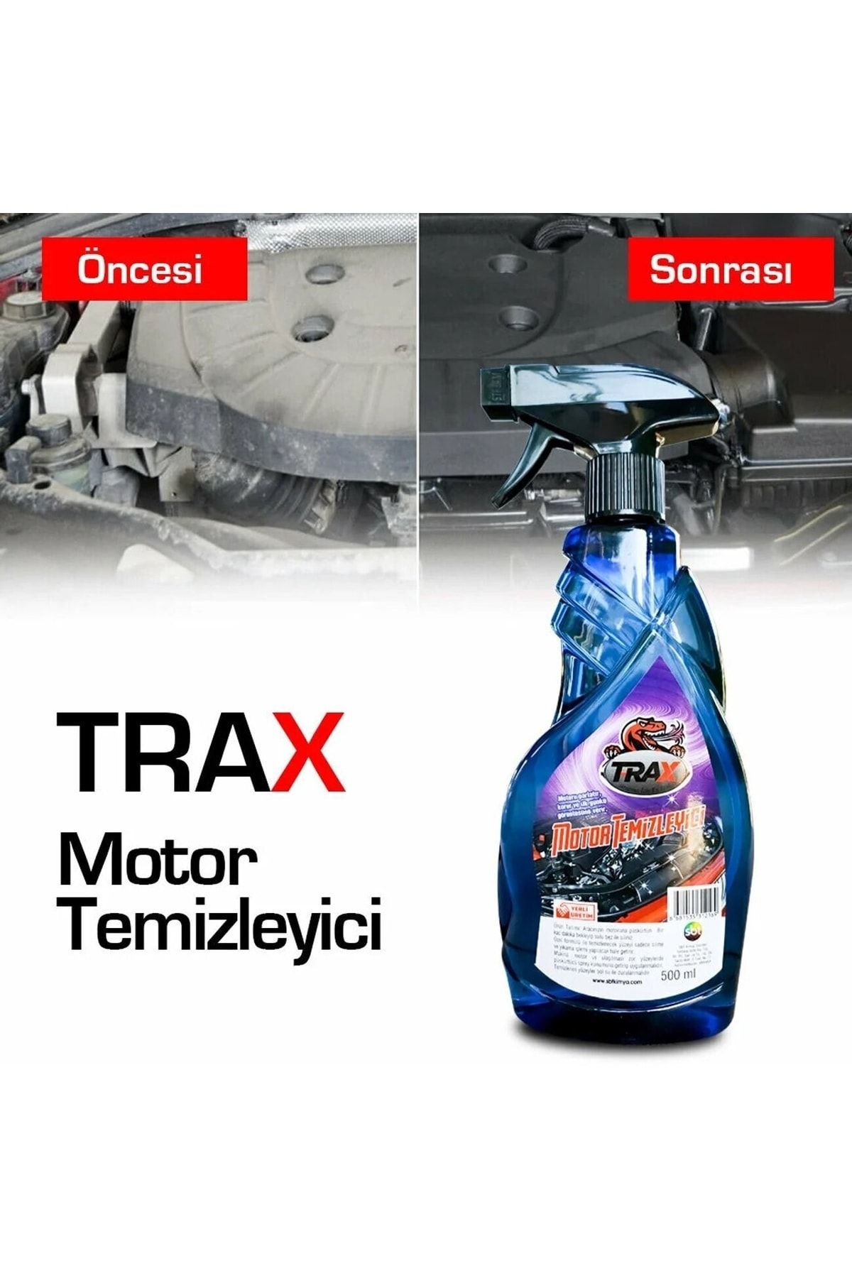 TRAX Motor Temizleyici 500 ml Yeni Özel Formül Ultra Güçlü Temizleyici