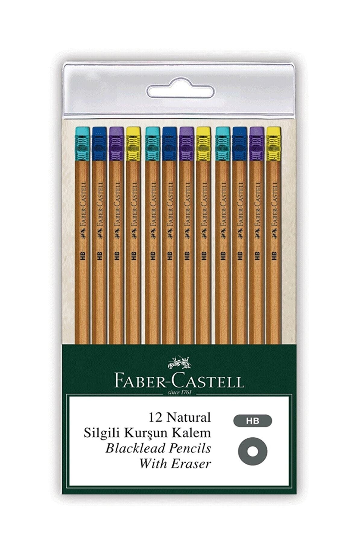 Faber Castell Faber Natural Silgili Kurşun Kalem 12li