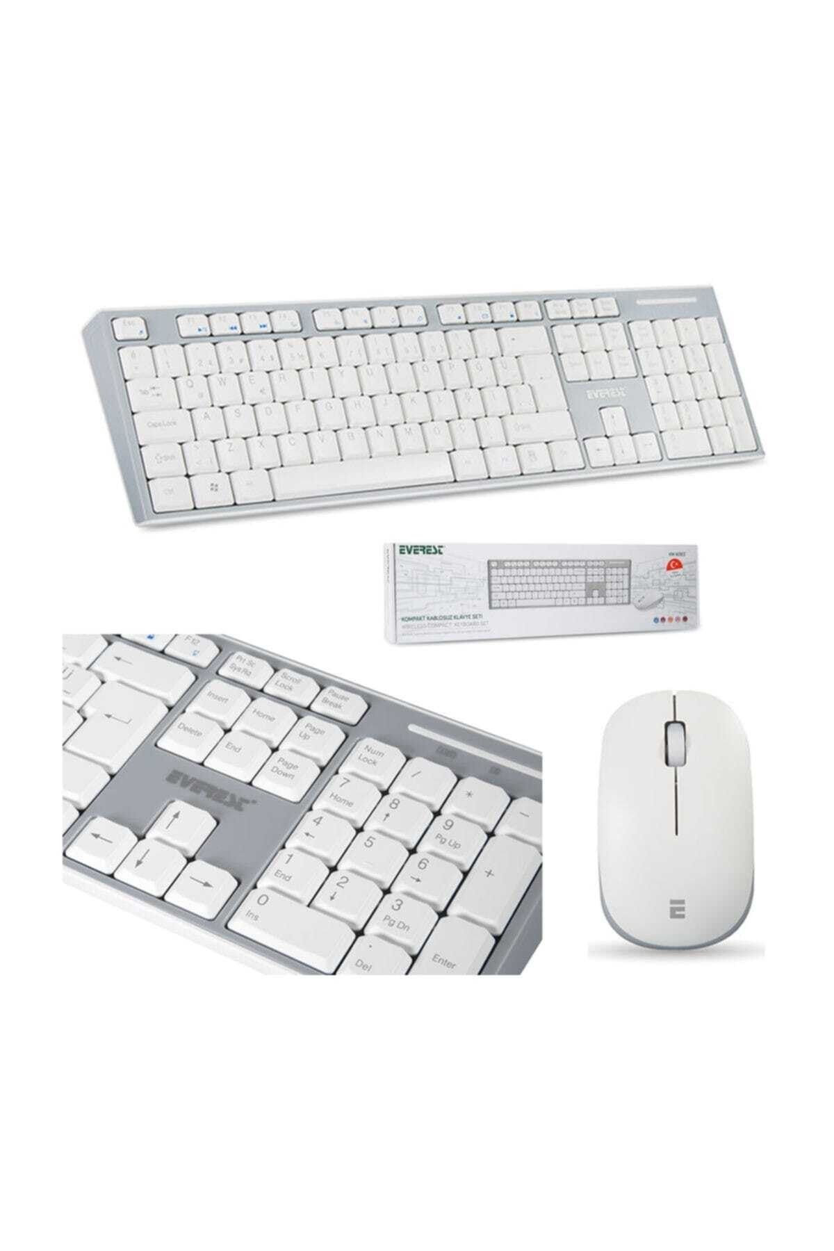 Everest Km-6063 Beyaz/gri Kablosuz Q Multimedia Klavye + Mouse Set