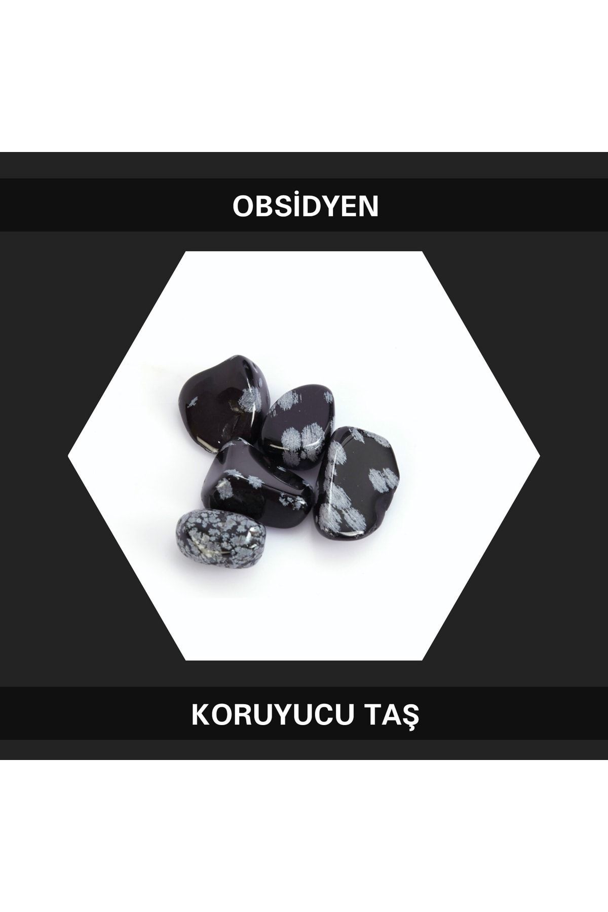 Sahi Aksesuar Karlı Obsidyen Doğal Taş Tamburlanmış Parça Stres Taşları