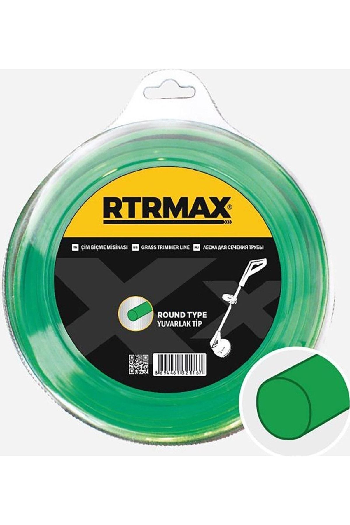 Rtrmax Yeşil Yuvarlak Tırpan Misinası 3.3 mm 46 m