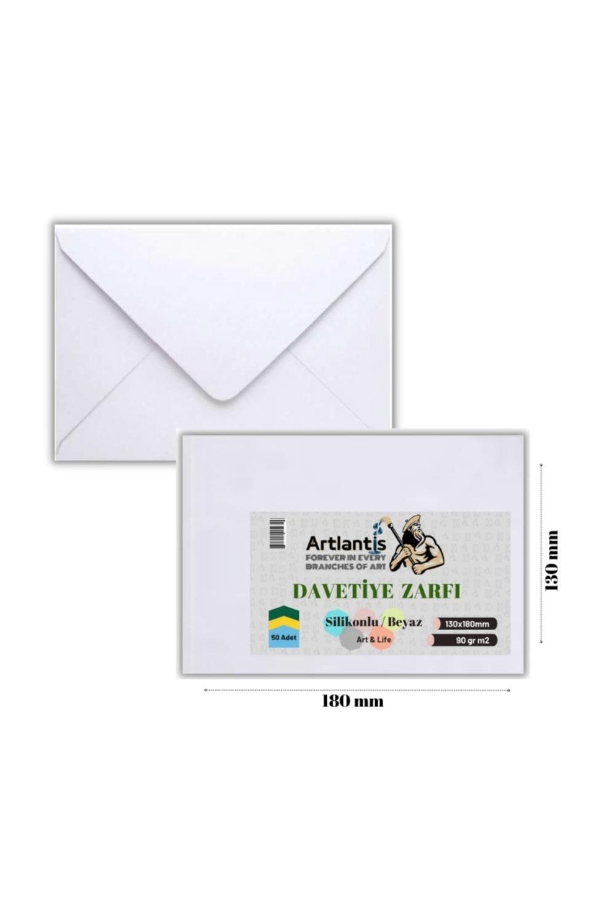 Artlantis Zarf 13x18 Davetiye Zarfı Beyaz 50'li 1 Paket Beyaz Davetiye Zarfı 13*18 50'li 1 Paket