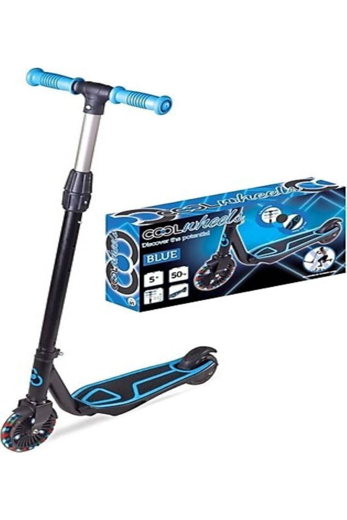 Scooter Cool Wheels 5+ Yaş Üstü Mavi Işıklı