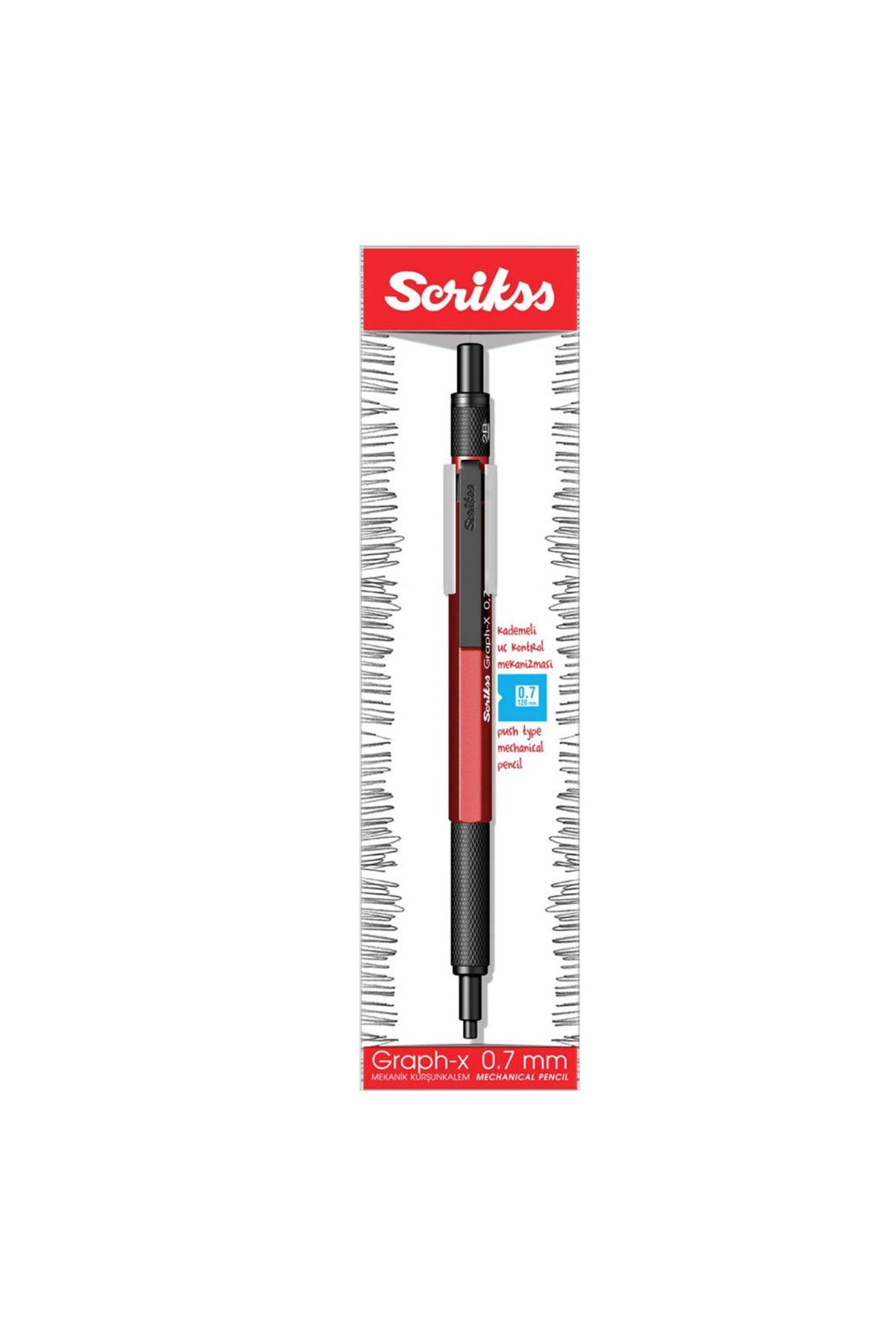 Scrikss Versatil Uçlu Kalem Graph-X 0.7mm Kırmızı