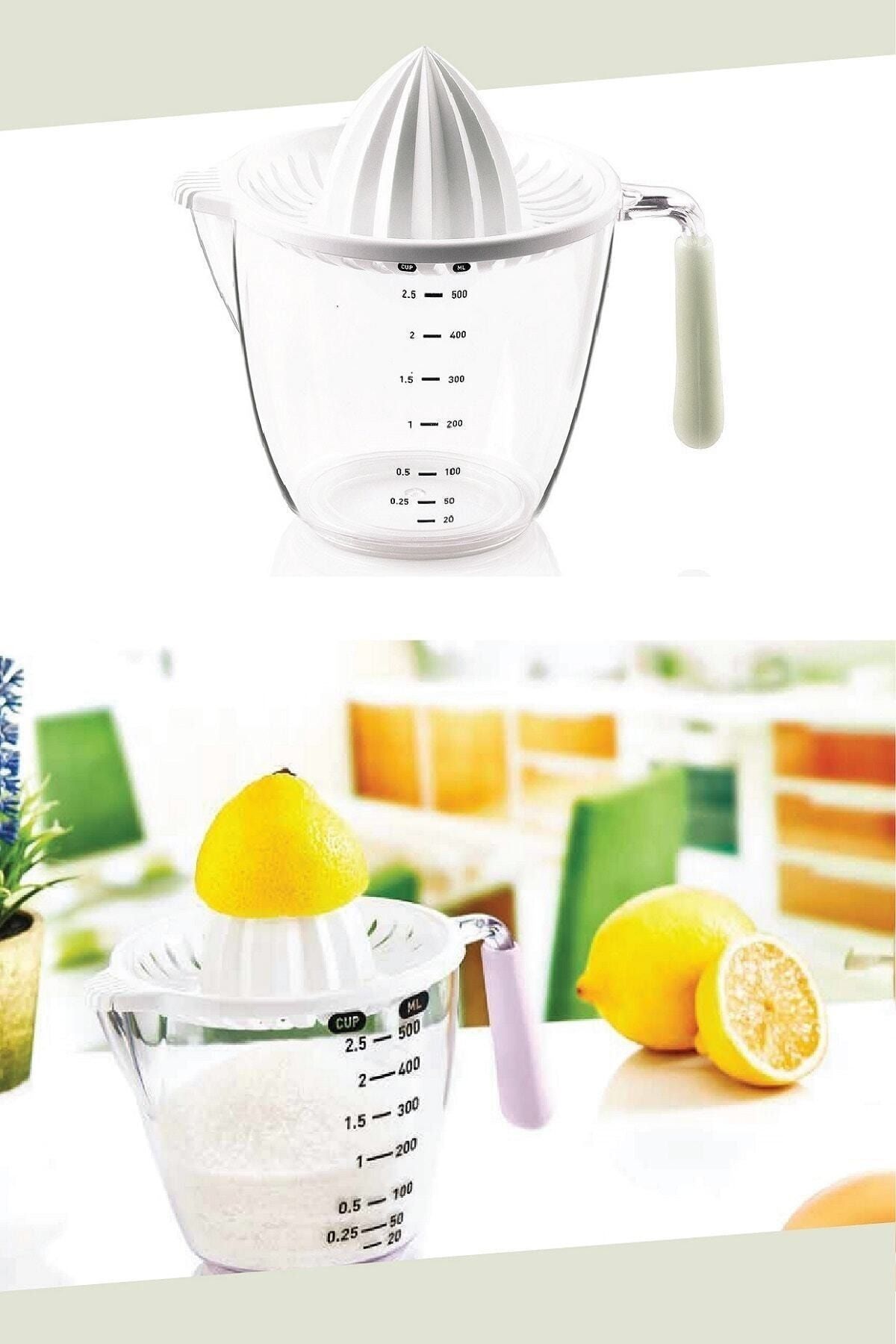 Genel Markalar Meyve Suyu Narenciye Portakal Limon Sıkacağı & Ölçü Kabı 500 ml Mutfak Gereci