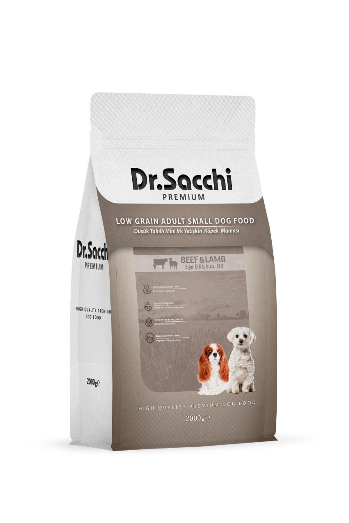 Dr. Sacchi Premium Düşük Tahıllı Sığır Ve Kuzu Etli Küçük Irk Köpek Maması 2 Kg