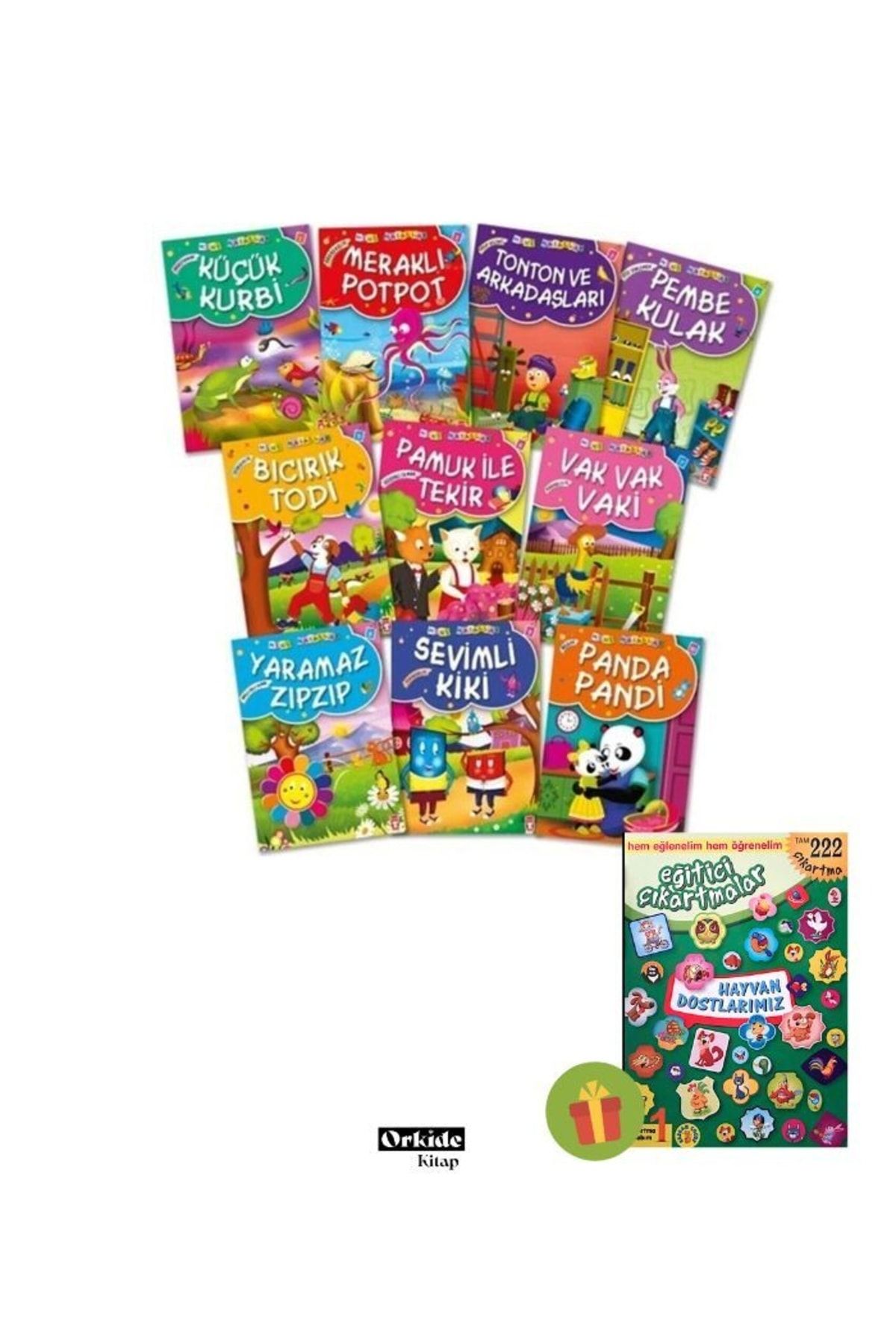 Timaş Yayınları 222 Sticker - Mini Masallar Serisi 1.set(10 Kitap) 6ay - 10 Yaş Ilkokul Çocuk Hikaye Kitabı