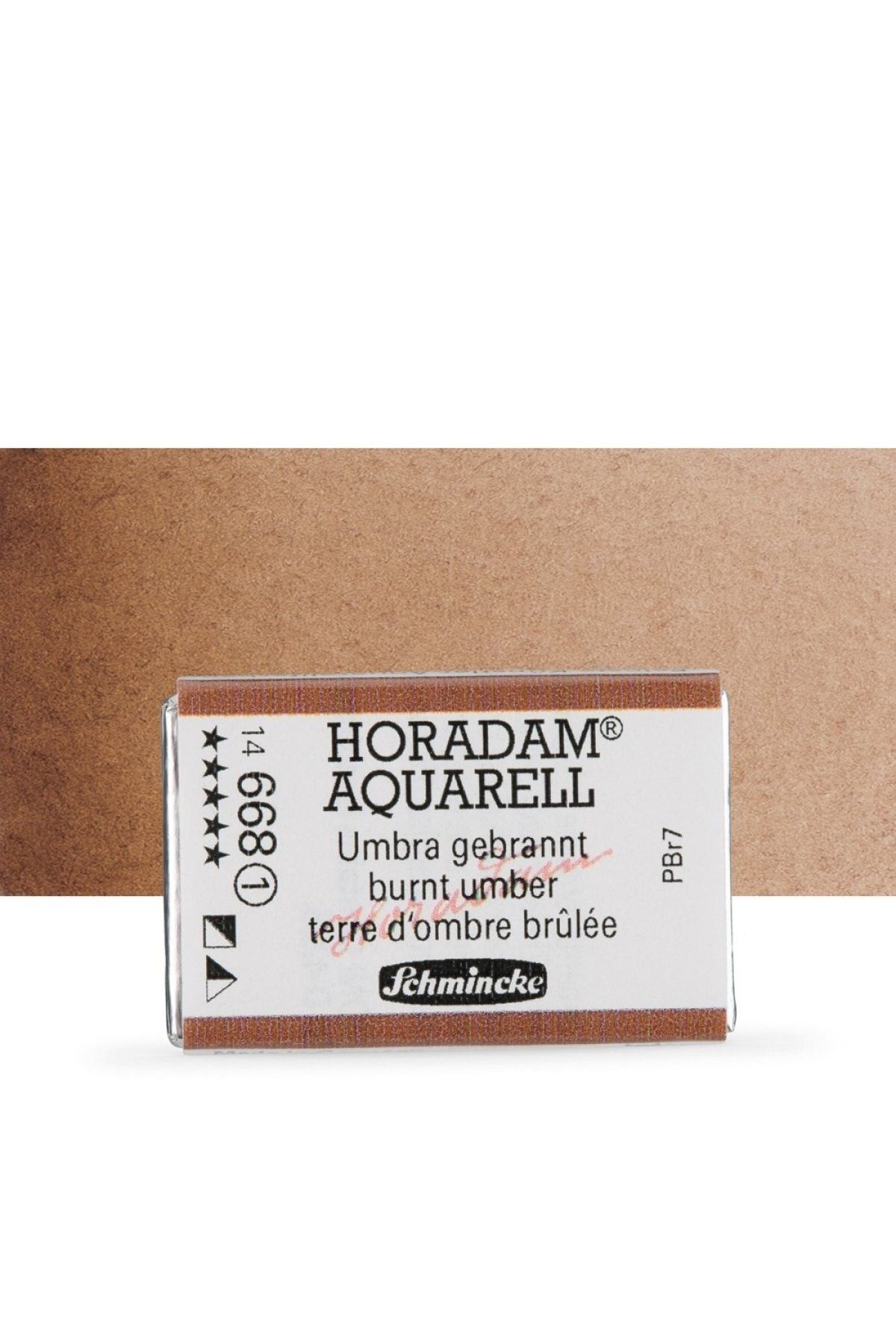 Schmincke Horadam Aquarell Tam Tablet Sulu Boya Burnt Umber 668 S.1