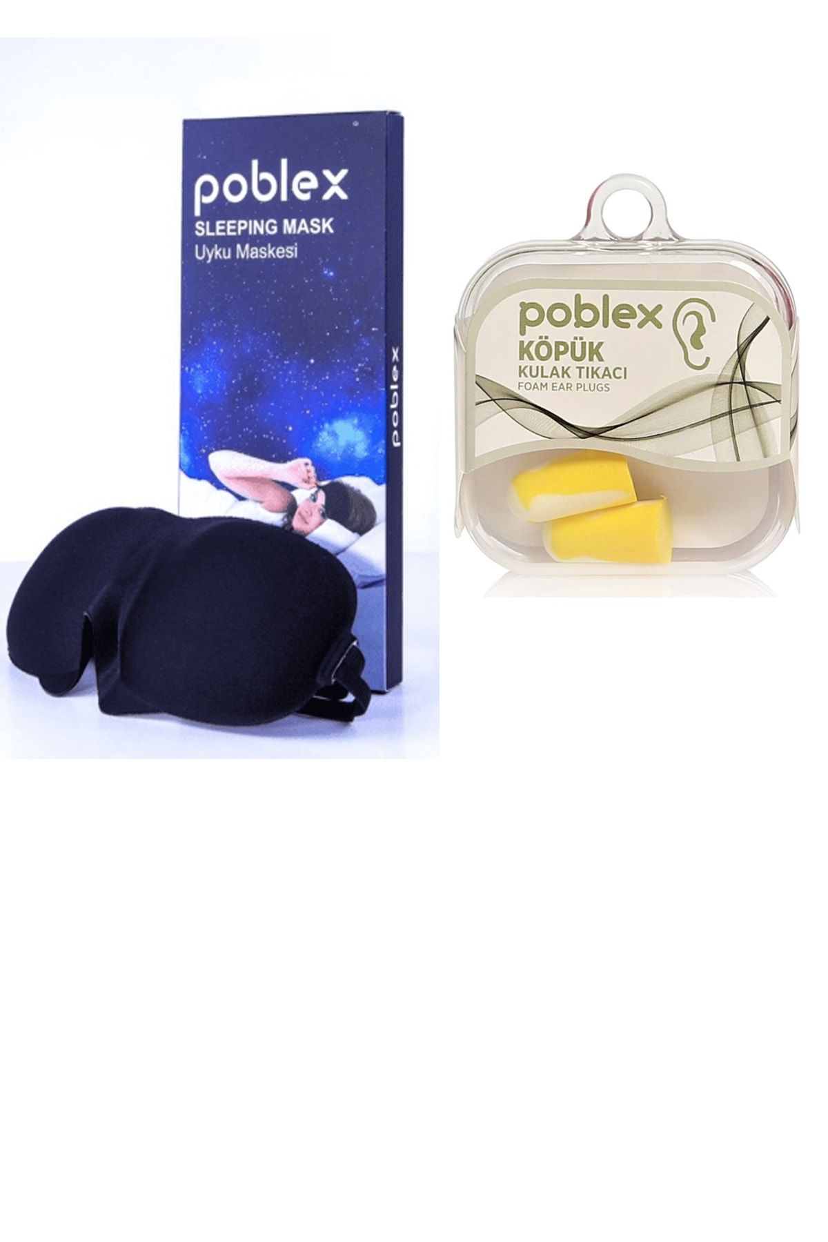 Poblex 3d Uyku Maskesi - Köpük Kulak Tıkacı Hediyesi