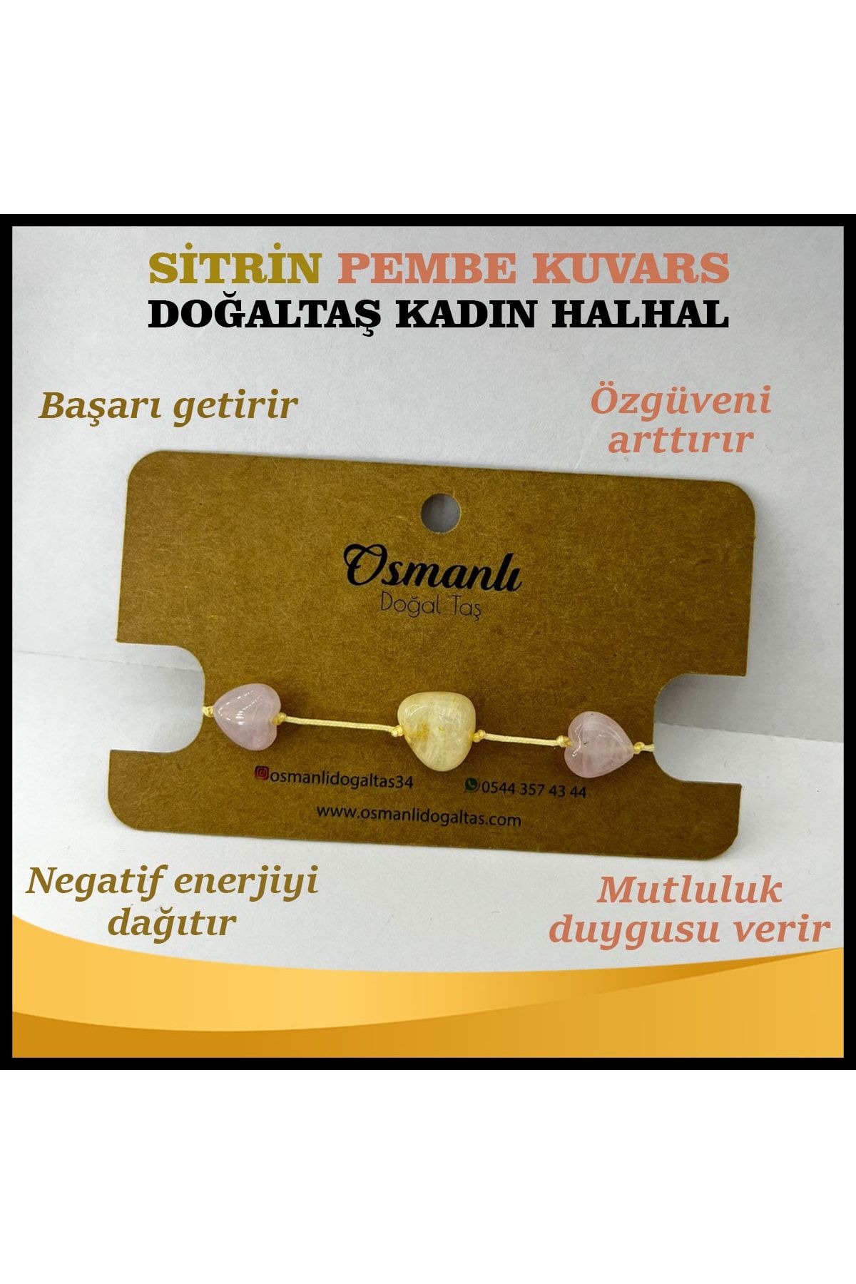 OSMANLI DOĞAL TAŞ Sertifikalı Sitrin, Pembe Kuvars Doğaltaş Kadın Halhal Ts033