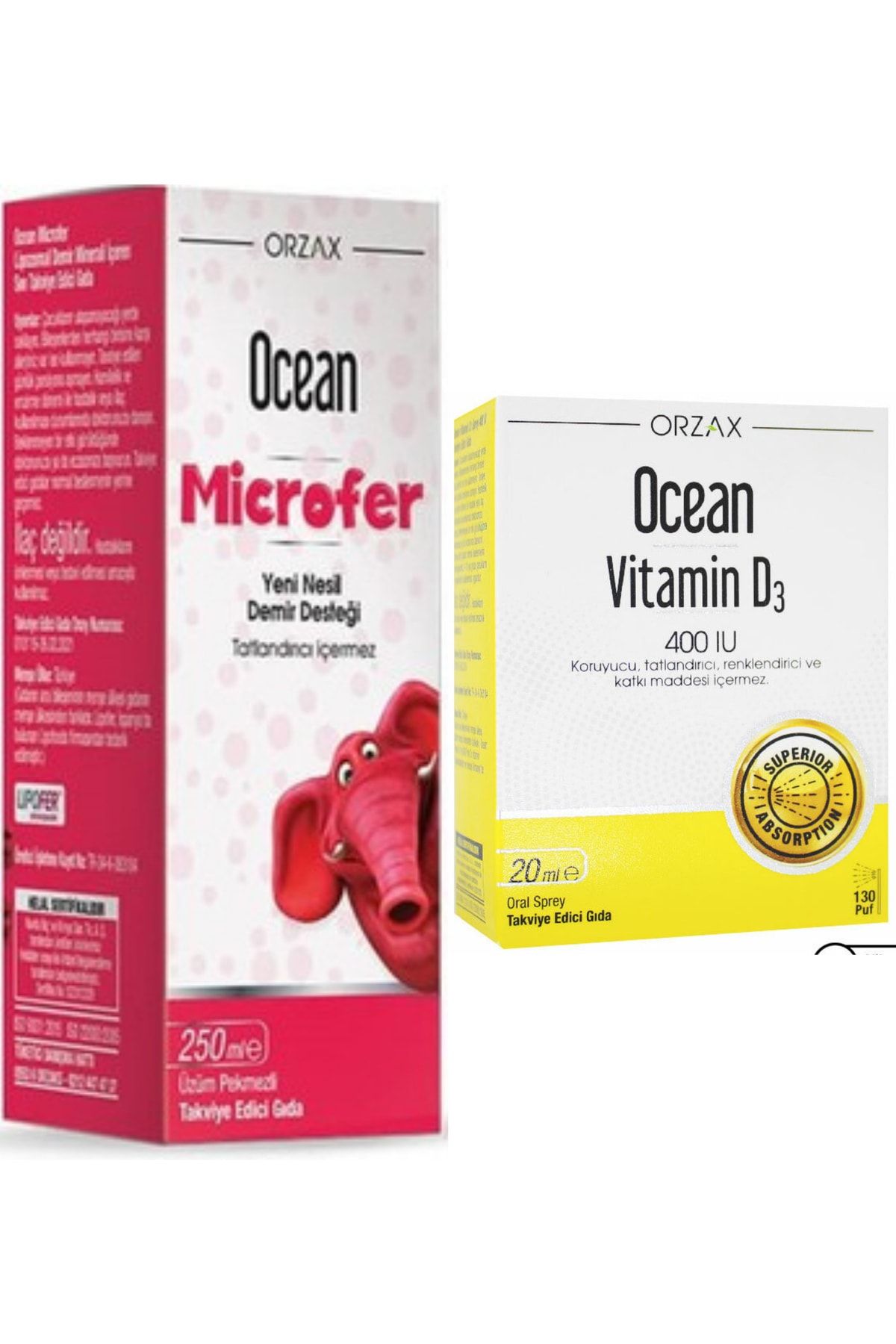 Ocean Microfer Şurup 250 Ml + Vitamin D3 400ıu Sprey 20 Ml