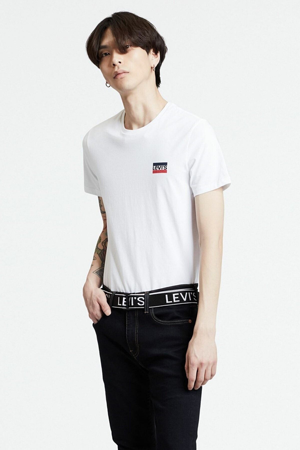 Levi's Erkek 2li Paket T-shirt Siyah-beyaz M