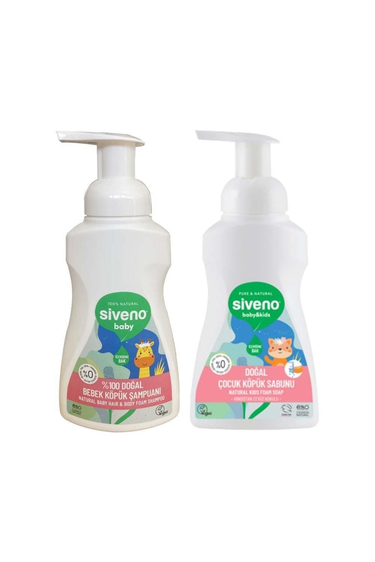 Siveno %100 Doğal Bebek Köpük Şampuanı Ve Çocuk Köpük Sabun 250 ml