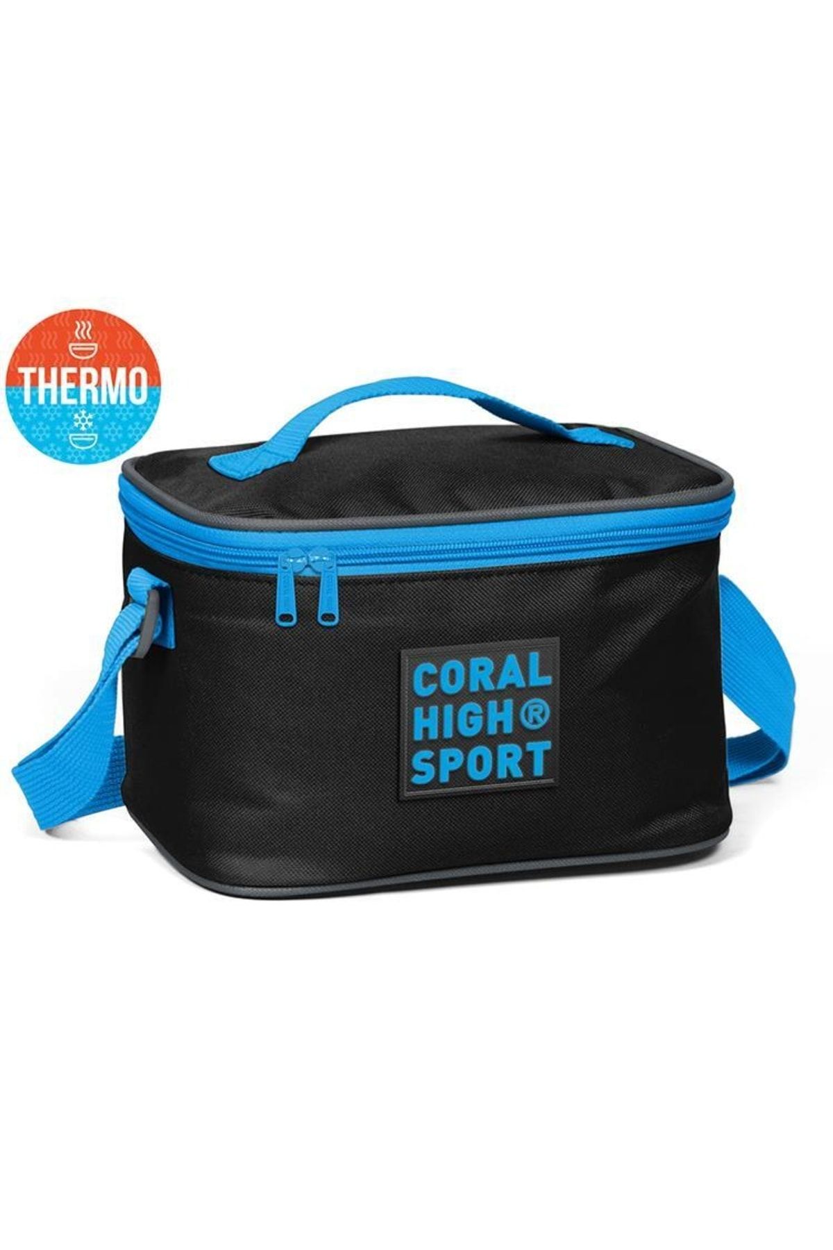 Coral High Sport Siyah Gri Thermo Beslenme Çantası