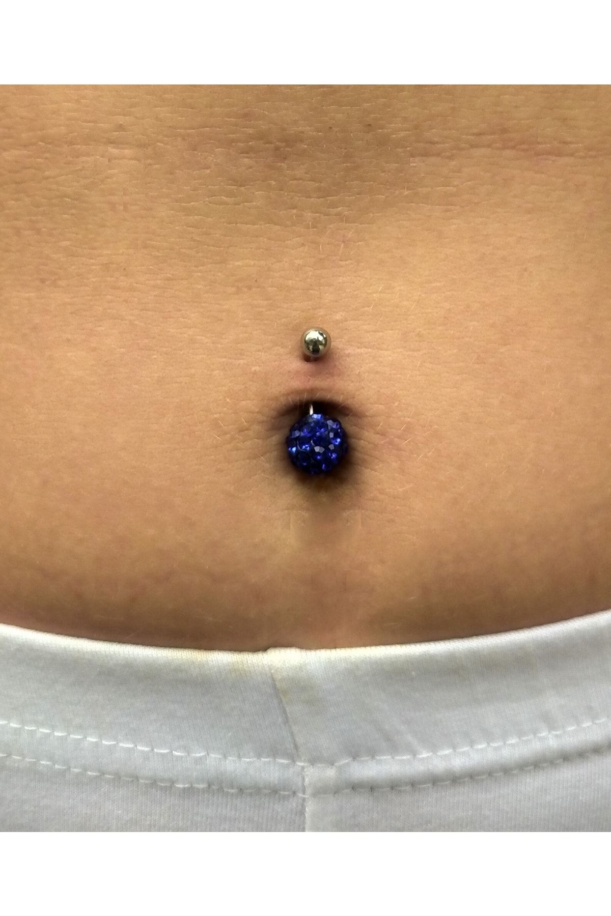 TÜKKAN ACCESSORİES Şambala Hamur Swarovski Lacivert Taş 11 Mm Göbek Piercing