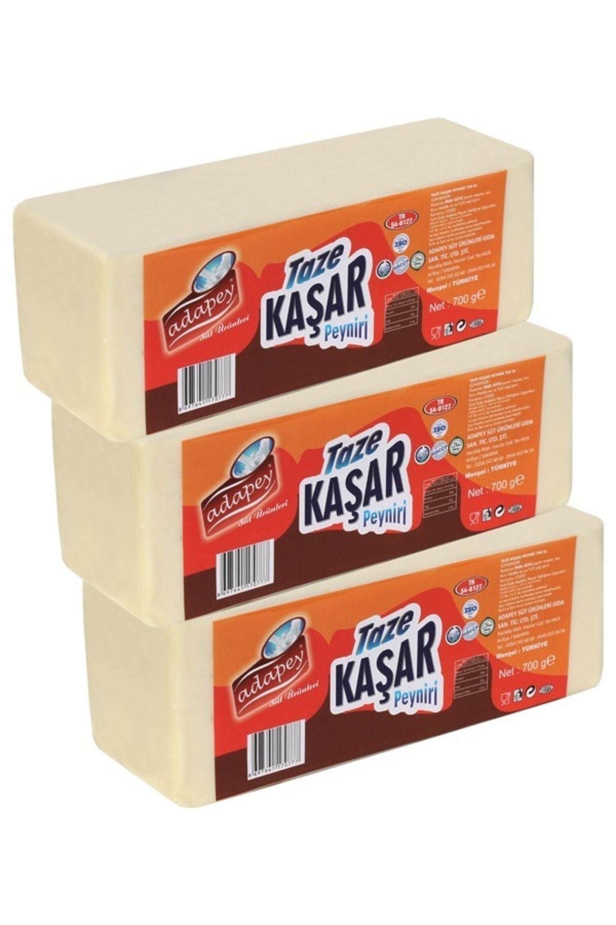 Adapey Taze Kaşar Peyniri 700 Gr. 3'lü Set