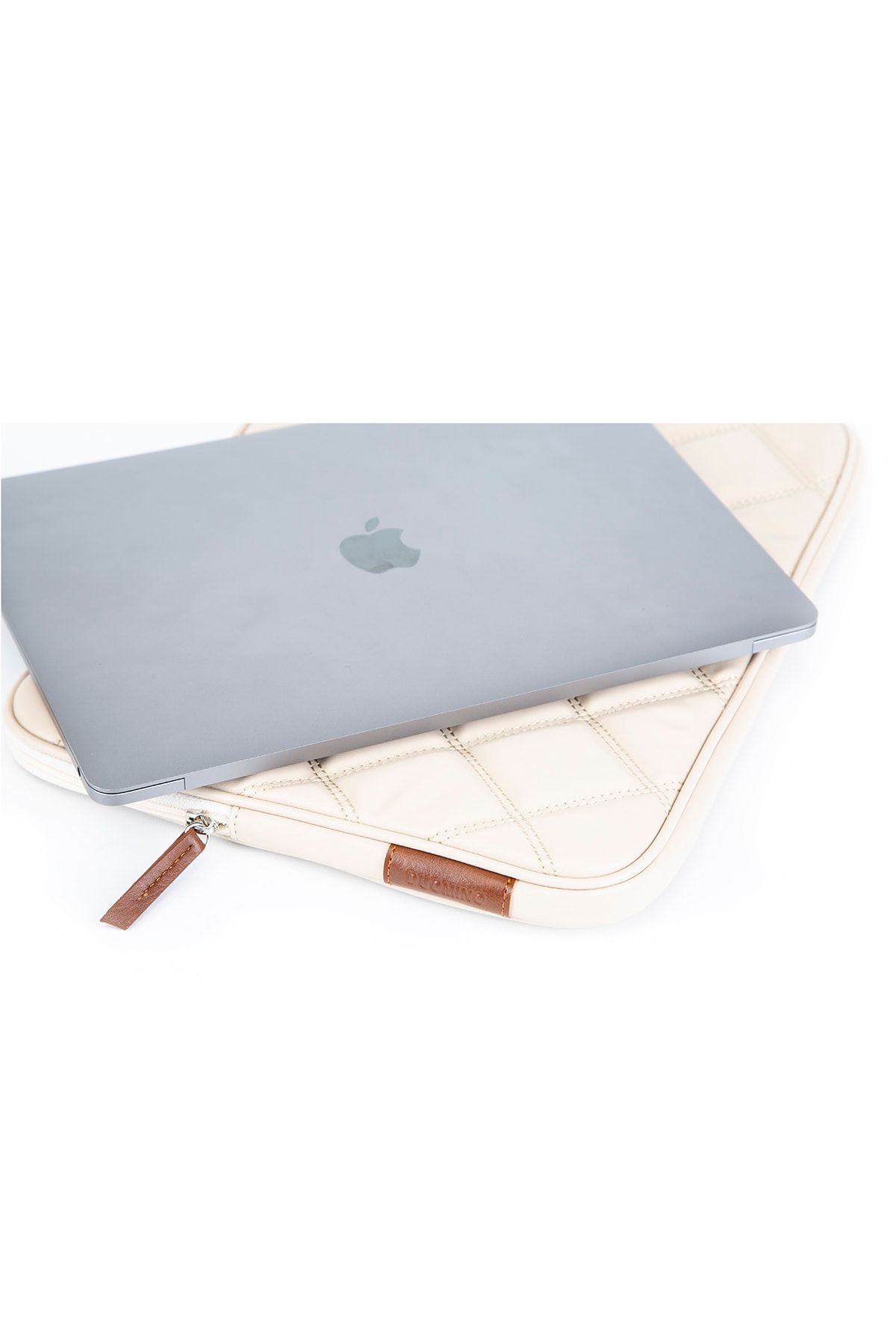 DUOMİNO Bej Laptop Tablet Kılıfı 14 inç - 16 inç MacBook iPad Pro Air Huawei/Dell/Asus Evrak Çantası