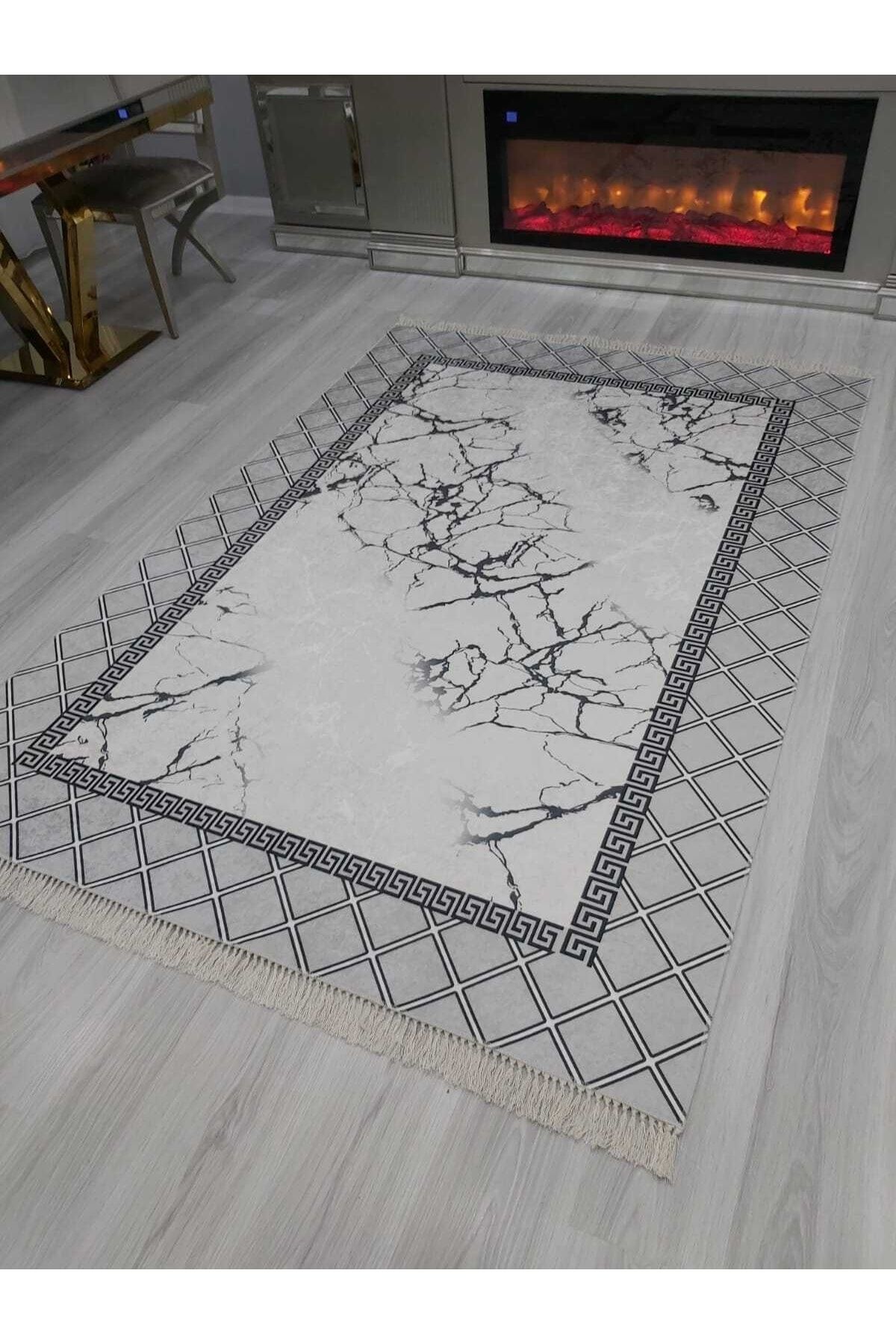 ALLGELSİN Dijital Baskı Yıkanabilir Kaymaz Taban Salon Halısı Mutfak Halısı Yazlık Modern Ince Halı