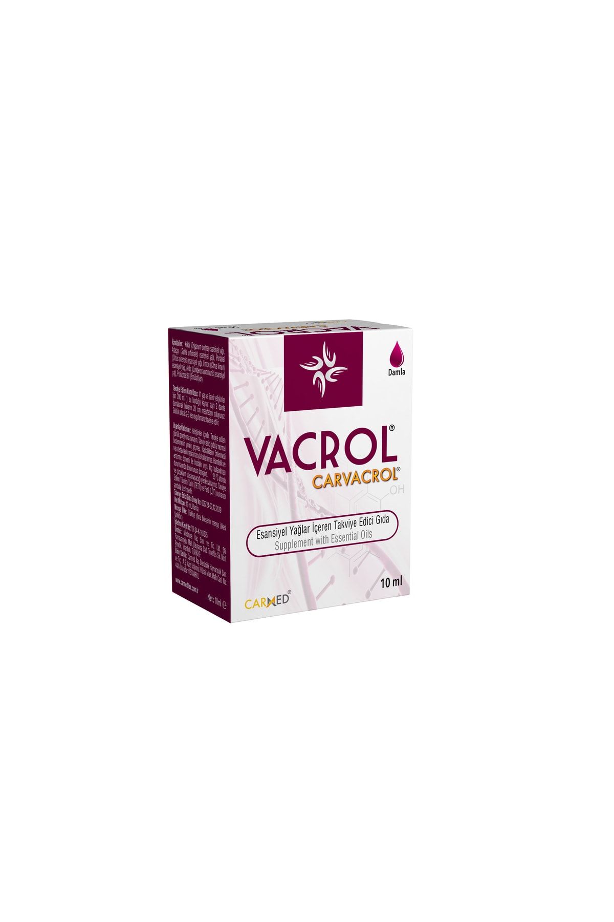 Vacrol Damla 10 ml Karvakrol ve Esansiyal Yağlar İçeren Takviye Edici Gıda