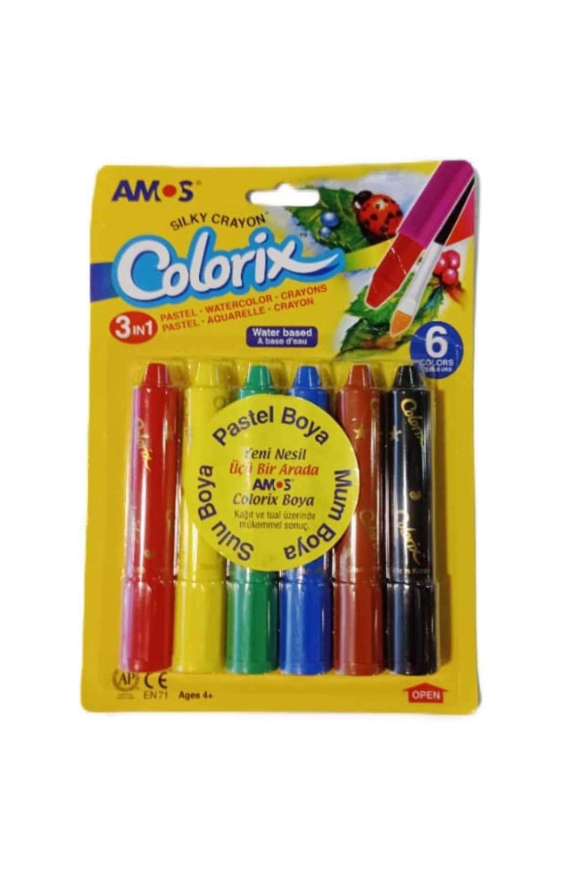 Amos Colorix 3in1 Pastel Boya 6'lı Yeni Ürün