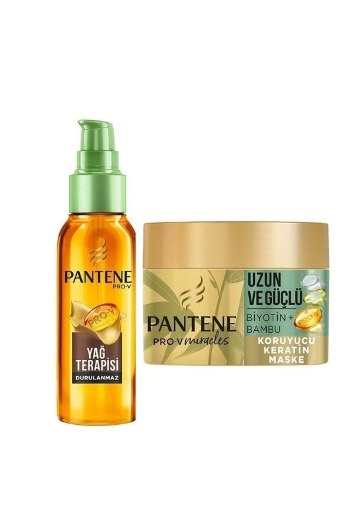 Pantene Saç Bakım Serum Argan Yağ - Saç Maskesi Miracles Bambu Ve Biotin 2'li Paket